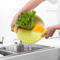 Pot Drainer Strainer Sieve Half Moon Pot Pan Plastic Kitchen Colander Colander
